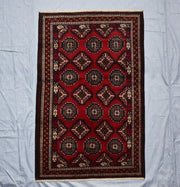 5.11 x 3.8 Ft, Collector piece Vintage Afghan Rug, Medium Sarooq Bukhara Rug, - sustainably made MOMO NEW YORK sustainable clothing, rug slow fashion