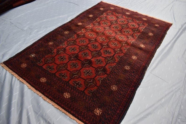 5.7 x 3.8 Ft, COLLECTOR'S PIECE Antique Tekka Turkmen Mori Gol Pattern Carpet, Vintage Afghan Rug, Turkmen Mori rug, Vintage Bukhara Rug - sustainably made MOMO NEW YORK sustainable clothing, slow fashion