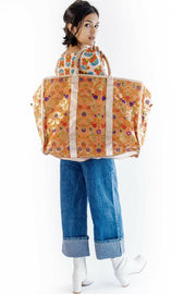 Manisa Weekender Bag Chinese Silk - sustainably made MOMO NEW YORK sustainable clothing, Bohemian Bag slow fashion