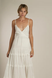 ARIADNE WHITE COTTON DRESS - sustainably made MOMO NEW YORK sustainable clothing, slow fashion