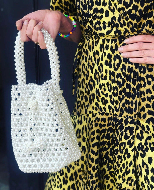 Beaded Bucket Bag Alexa - sustainably made MOMO NEW YORK sustainable clothing, offer slow fashion