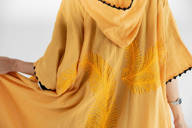 Bohemian Hoodie Embroidered Kaftan Wawee - sustainably made MOMO NEW YORK sustainable clothing, offer slow fashion