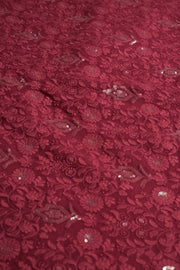 BURGUNDY EMBROIDERED VELVET B32-47 - sustainably made MOMO NEW YORK sustainable clothing, slow fashion