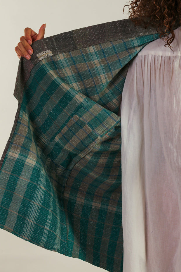 COTTON JACKET PIRA VINTAGE KANTHA QUILT - sustainably made MOMO NEW YORK sustainable clothing, Jacket slow fashion