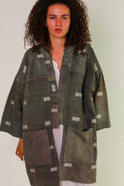 COTTON JACKET PIRA VINTAGE KANTHA QUILT - sustainably made MOMO NEW YORK sustainable clothing, Jacket slow fashion