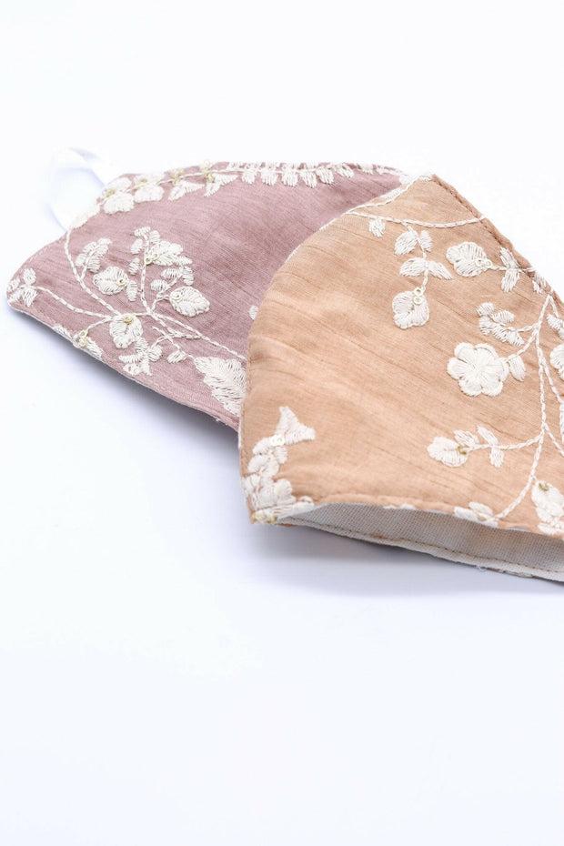 COTTON SILK EMBROIDERED FACE MASK MONIK - sustainably made MOMO NEW YORK sustainable clothing, offerfm slow fashion