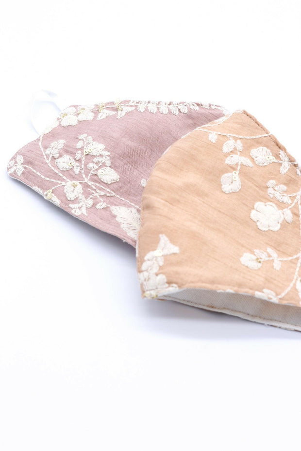 COTTON SILK EMBROIDERED FACE MASK MONIK - sustainably made MOMO NEW YORK sustainable clothing, offerfm slow fashion