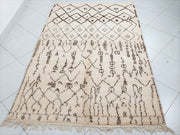 Creme Berber Moroccan Azilal Rug Size 7.87 ft x 5.05 ft - sustainably made MOMO NEW YORK sustainable clothing, rug slow fashion