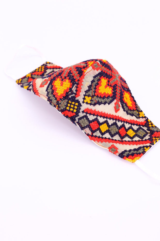 EMBROIDERED FACE MASK YAEBON - sustainably made MOMO NEW YORK sustainable clothing, offerfm slow fashion