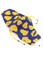 FACE MAK MARILYN HEART KISS (BLUE/YELLOW) - sustainably made MOMO NEW YORK sustainable clothing, offerfm slow fashion