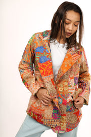 JACKET FRIDA EMBROIDERED PATCHWORK VINTAGE - sustainably made MOMO NEW YORK sustainable clothing, fall22 slow fashion