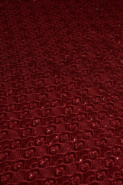 RED VELVET EMBROIDERED B32-34 - sustainably made MOMO NEW YORK sustainable clothing, fabric slow fashion