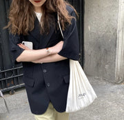 SHORT SLEEVE JACKET BLAZER KERSTIN - sustainably made MOMO NEW YORK sustainable clothing, slow fashion