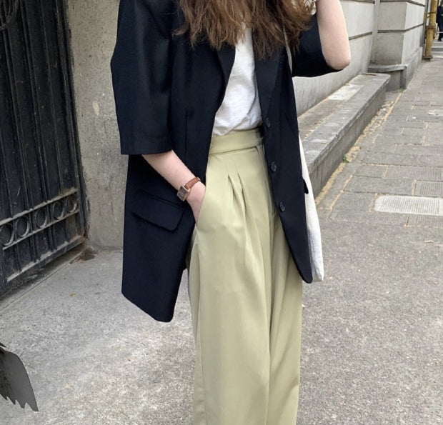 SHORT SLEEVE JACKET BLAZER KERSTIN - sustainably made MOMO NEW YORK sustainable clothing, slow fashion