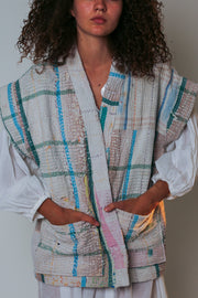 VINTAGE COTTON VEST WUISA - sustainably made MOMO NEW YORK sustainable clothing, slow fashion