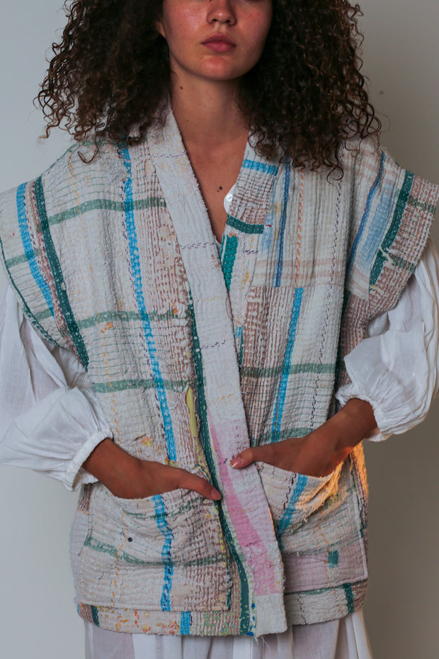 VINTAGE COTTON VEST WUISA - sustainably made MOMO NEW YORK sustainable clothing, slow fashion