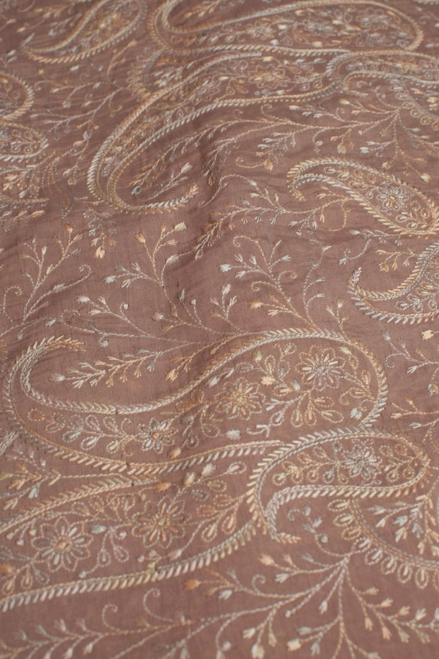 VINTAGE PINK EMBROIDERED SILK B32-21 - sustainably made MOMO NEW YORK sustainable clothing, fabric slow fashion