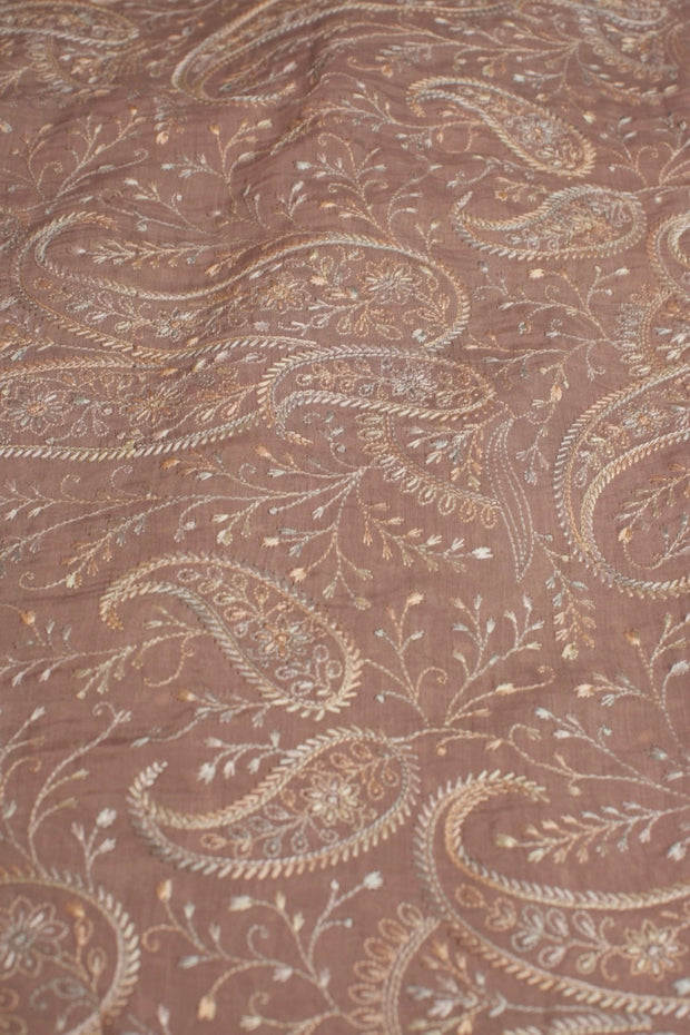 VINTAGE PINK EMBROIDERED SILK B32-21 - sustainably made MOMO NEW YORK sustainable clothing, fabric slow fashion